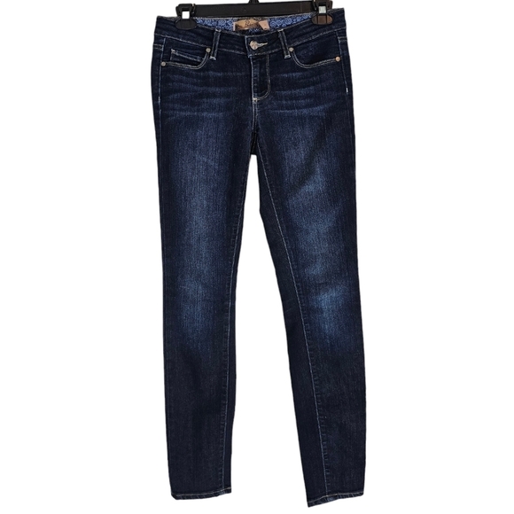 PAIGE Verdugo Jegging Low Rise Dark Blue Jeans 25 Preowned - Picture 1 of 8
